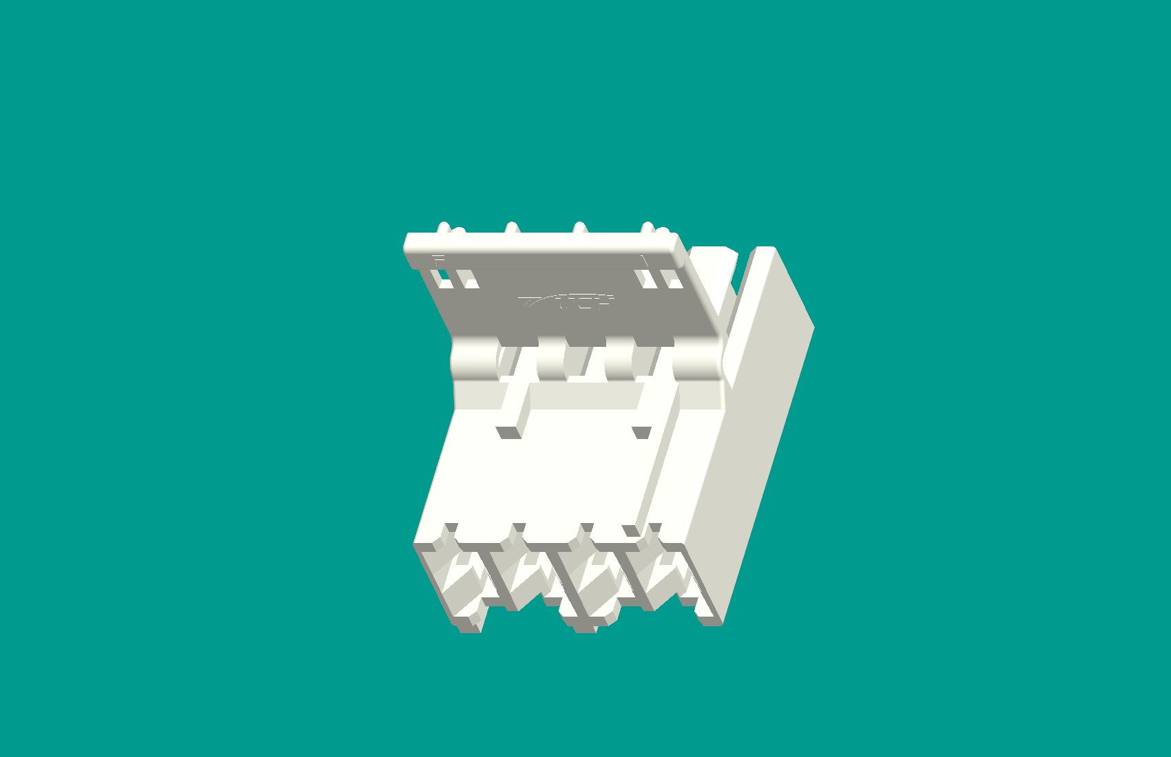 RAST5孔座內(nèi)扣 4孔插頭/本色/高灼熱絲